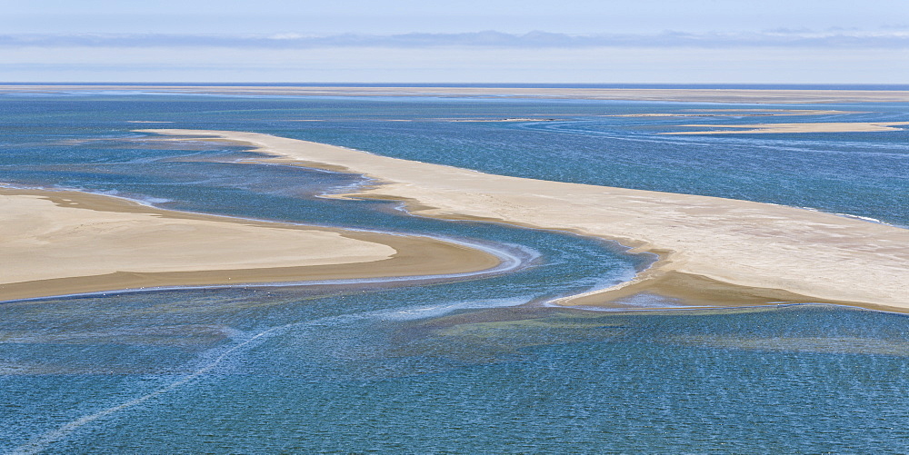 The lagoon at Sandwich Harbour, just south of Walvis Bay and within the Namib Naukluft Park, Namibia, Africa