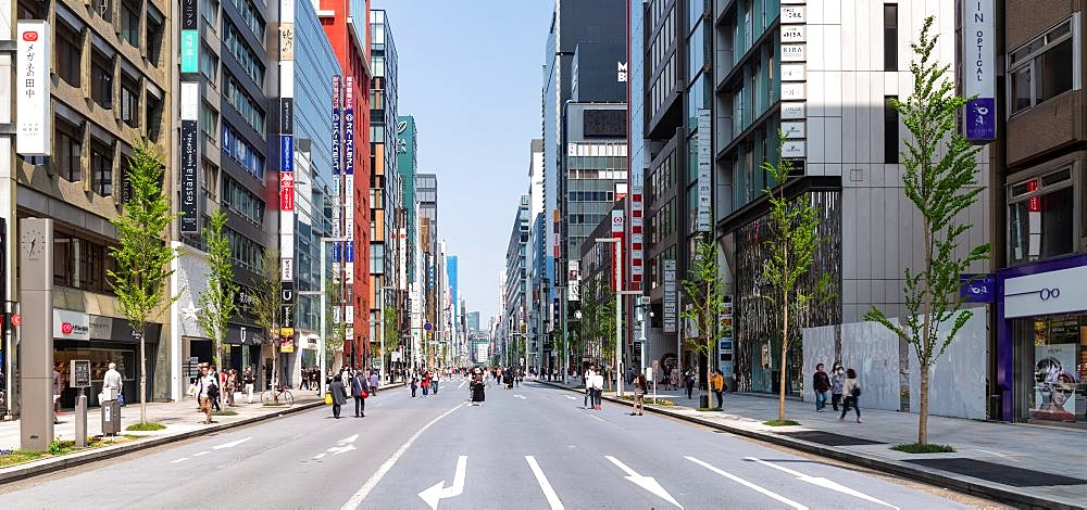 High rise buildings in central Tokyo, Japan.