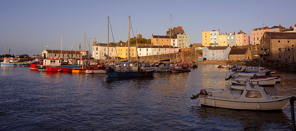 Boats in harbour, Aberaeron, Ceredigion, Wales, UK, Europe