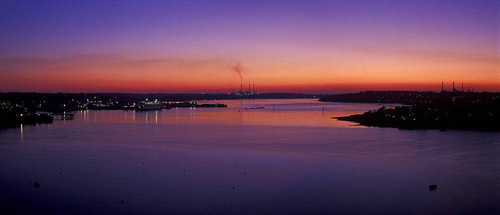 Sunset over Milford Haven, Wales, UK