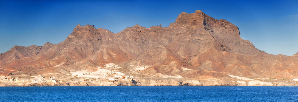 04/04/2009, Early morning, Mindelo Harbour, Mindelo and surounding mountains. Mindelo, Mindelo Harbour, Sao Vicente Island. Cape Verde Islands