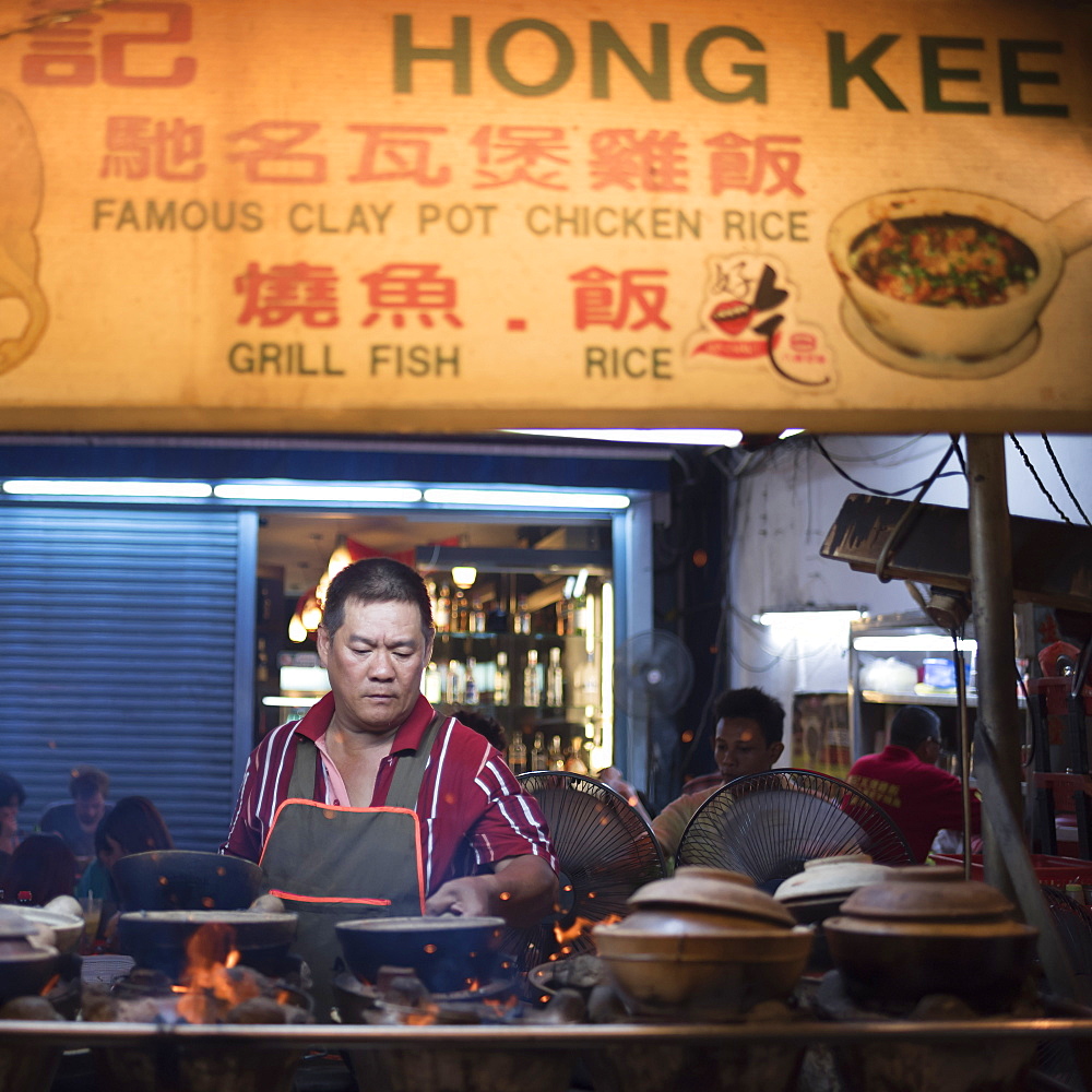 Street food in Chinatown at night, Kuala Lumpur, Malaysia, Southeast Asia, Asia