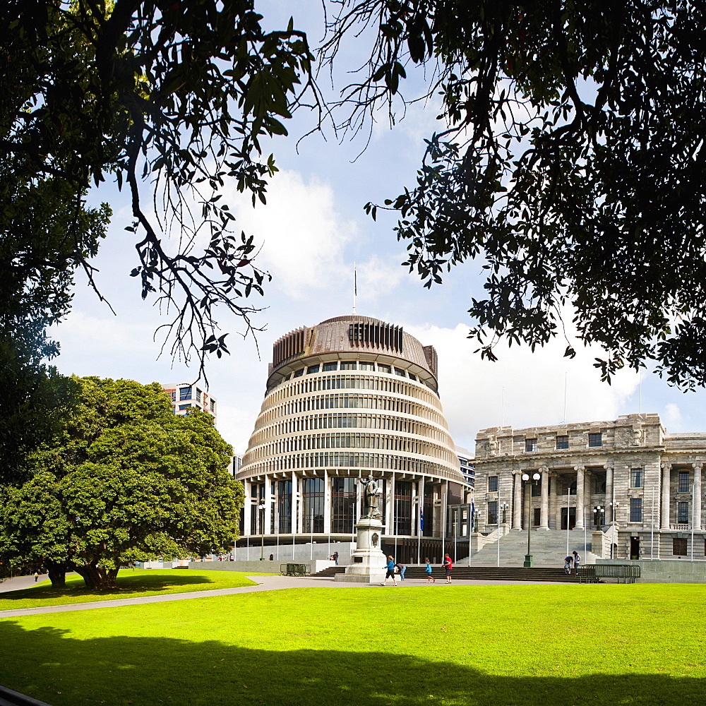 Beehive, the New Zealand Parliament Buildings, Wellington, North Island, New Zealand, Pacific 