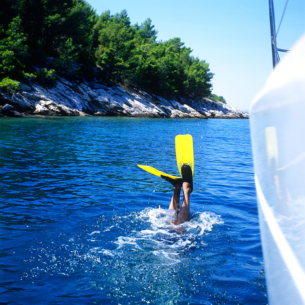 Man diving, Adriatic Sea, Dalmatia, Croatia