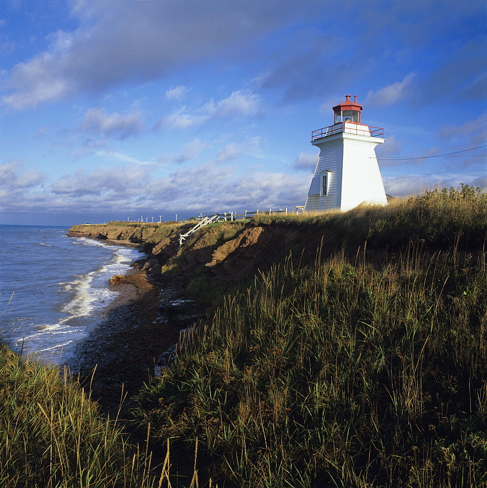 Lighthouse at sunrise, Baie-des-Chaleurs, Bonaventure, Gaspe Coast, Quebec