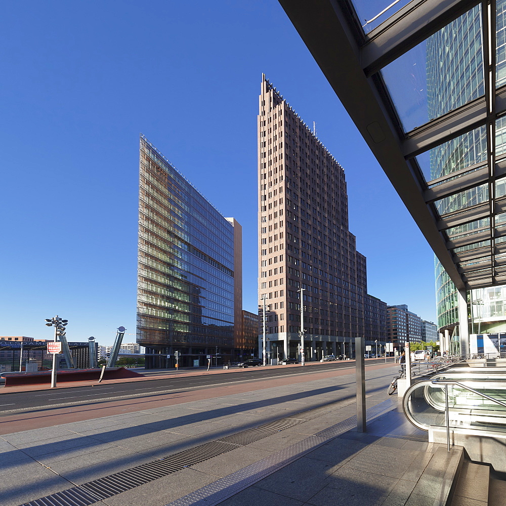 Potsdamer Platz Square with Kollhoff Turm Tower, Berlin Mitte, Berlin, Germany, Europe