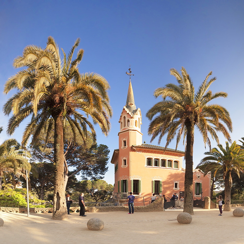 Casa Museu Gaudi, Parc Guell, UNESCO World Heritage Site, Modernisme, architect Antoni Gaudi, Barcelona, Catalonia, Spain, Europe