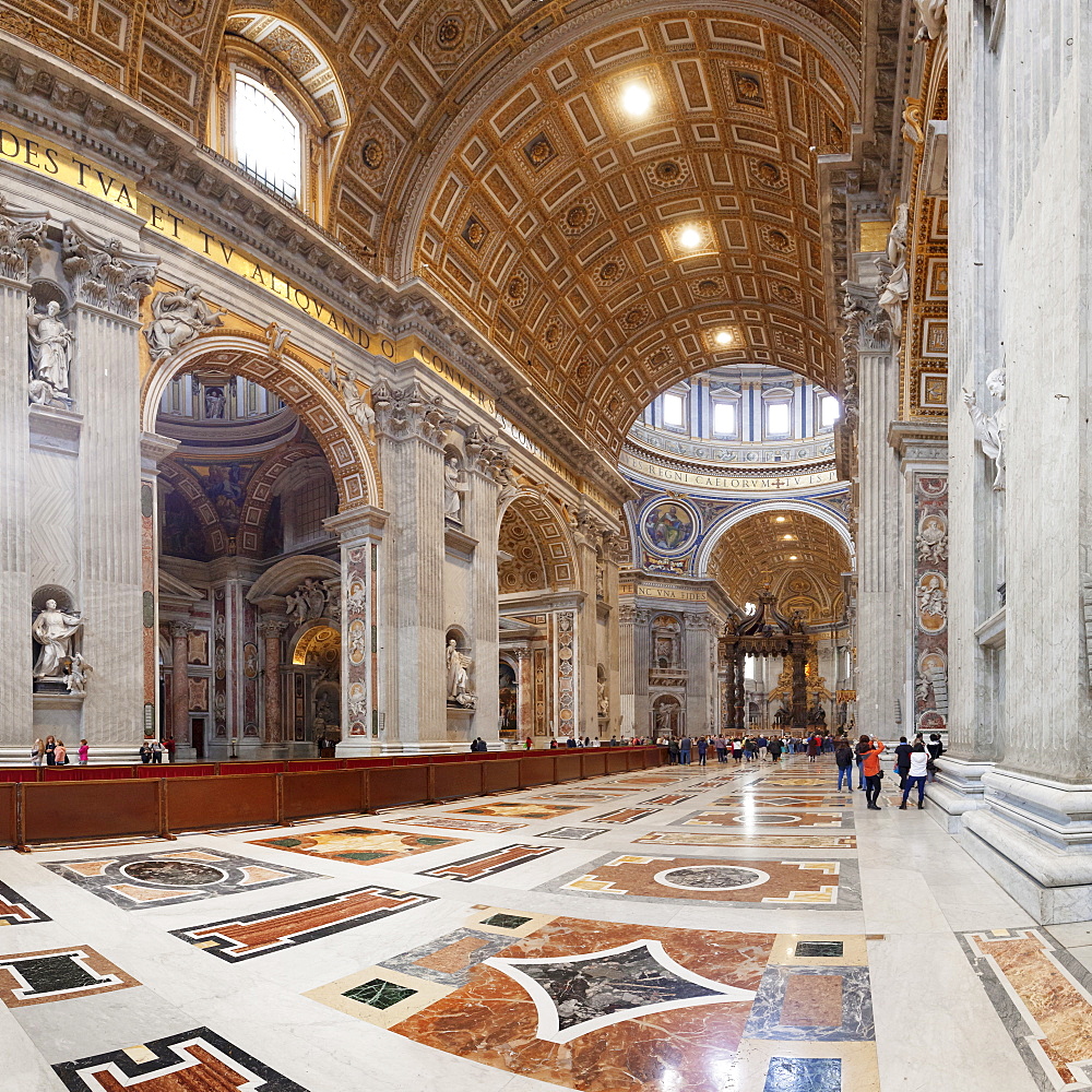 Interior, St. Peter's Basilica (Basilica di San Pietro), UNESCO World Heritage Site, Vatican City, Rome, Lazio, Italy, Europe