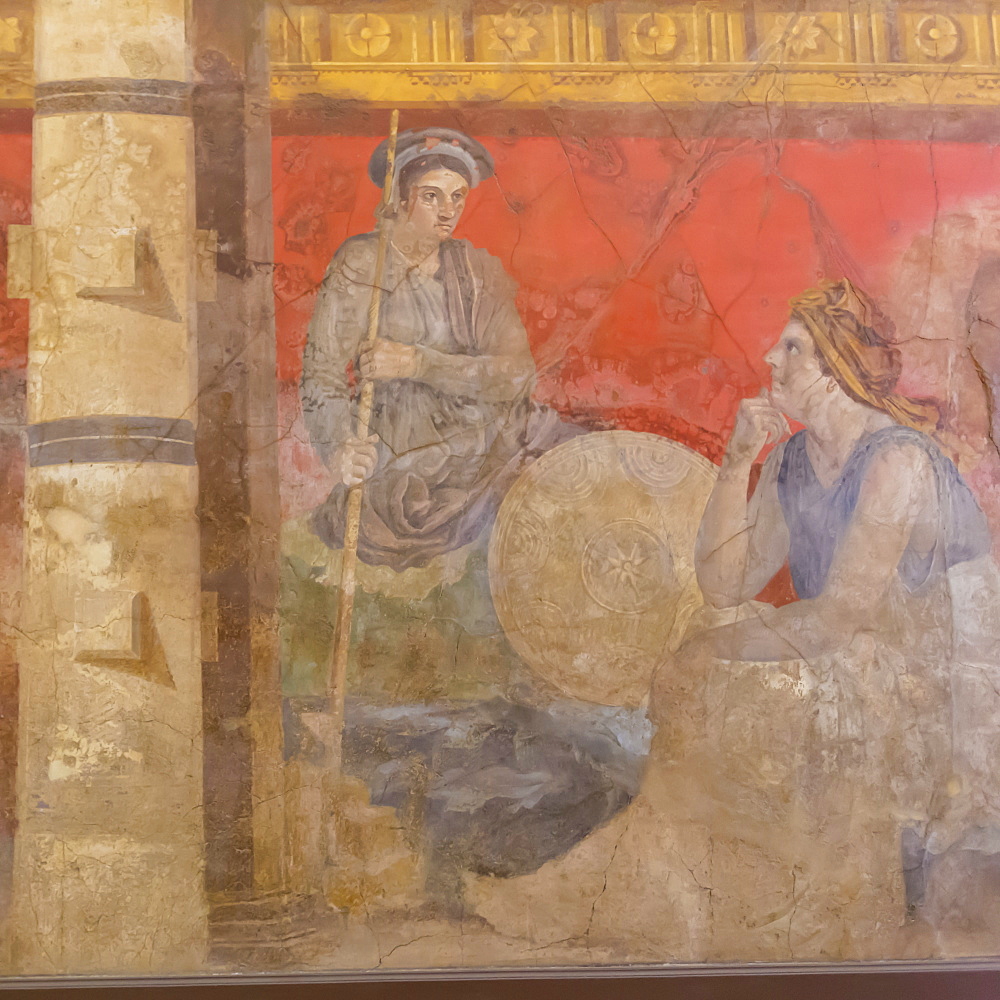 Fresco, from Boscoreale Villa, Pompeii, displayed at National Archaeological Museum, Naples, Campania, Italy, Europe