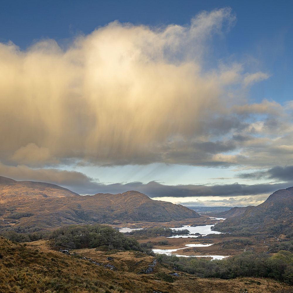 View of valley and lakes, Lady's View, Killarney, County Kerry, Munster, Republic of Ireland