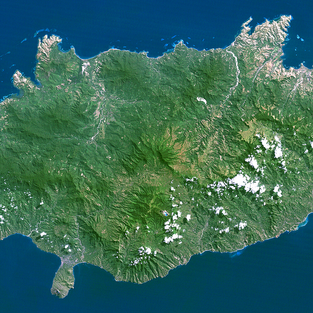 Kelimutu Volcano, Indonesia, True Colour Satellite Image