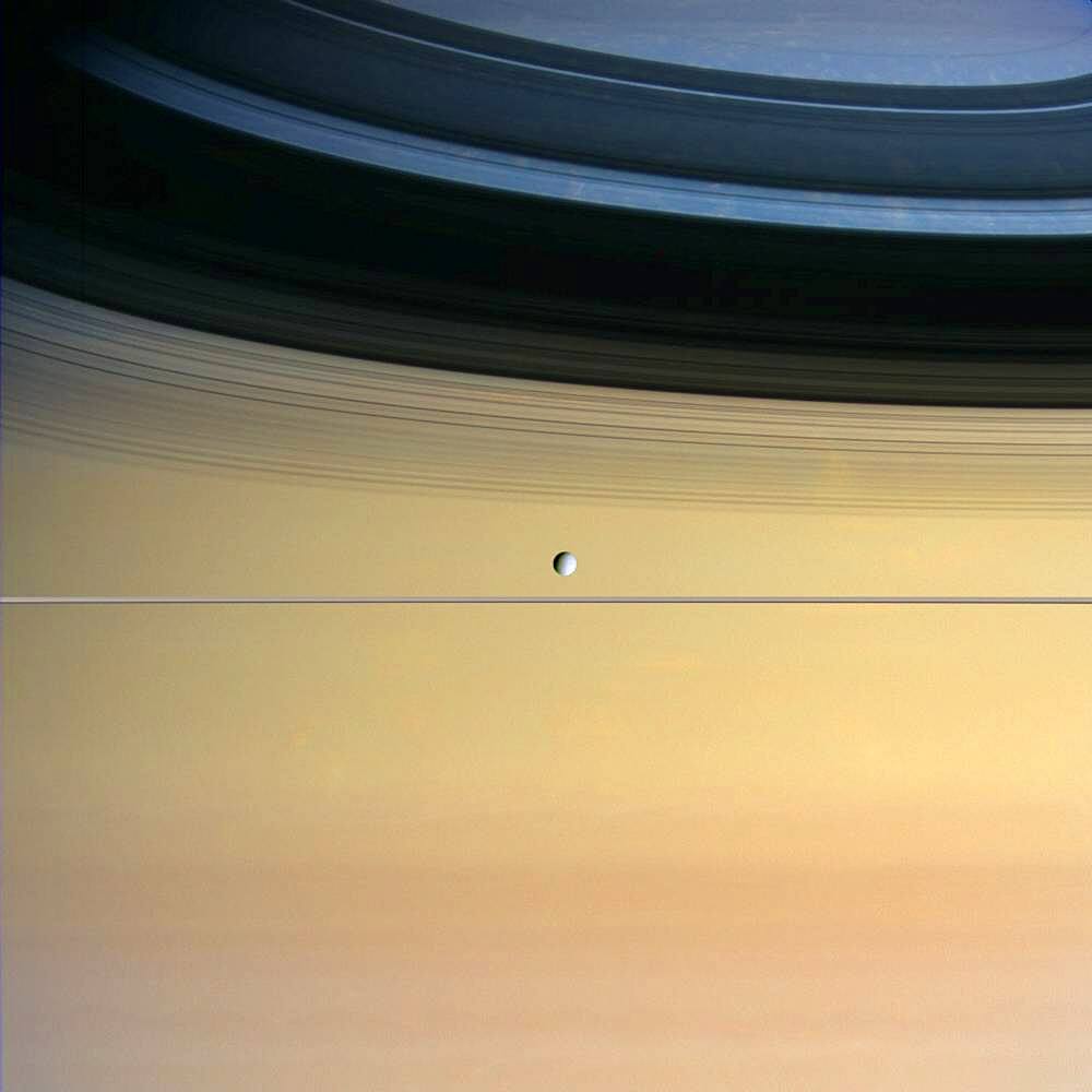 Saturn and its moon Dione