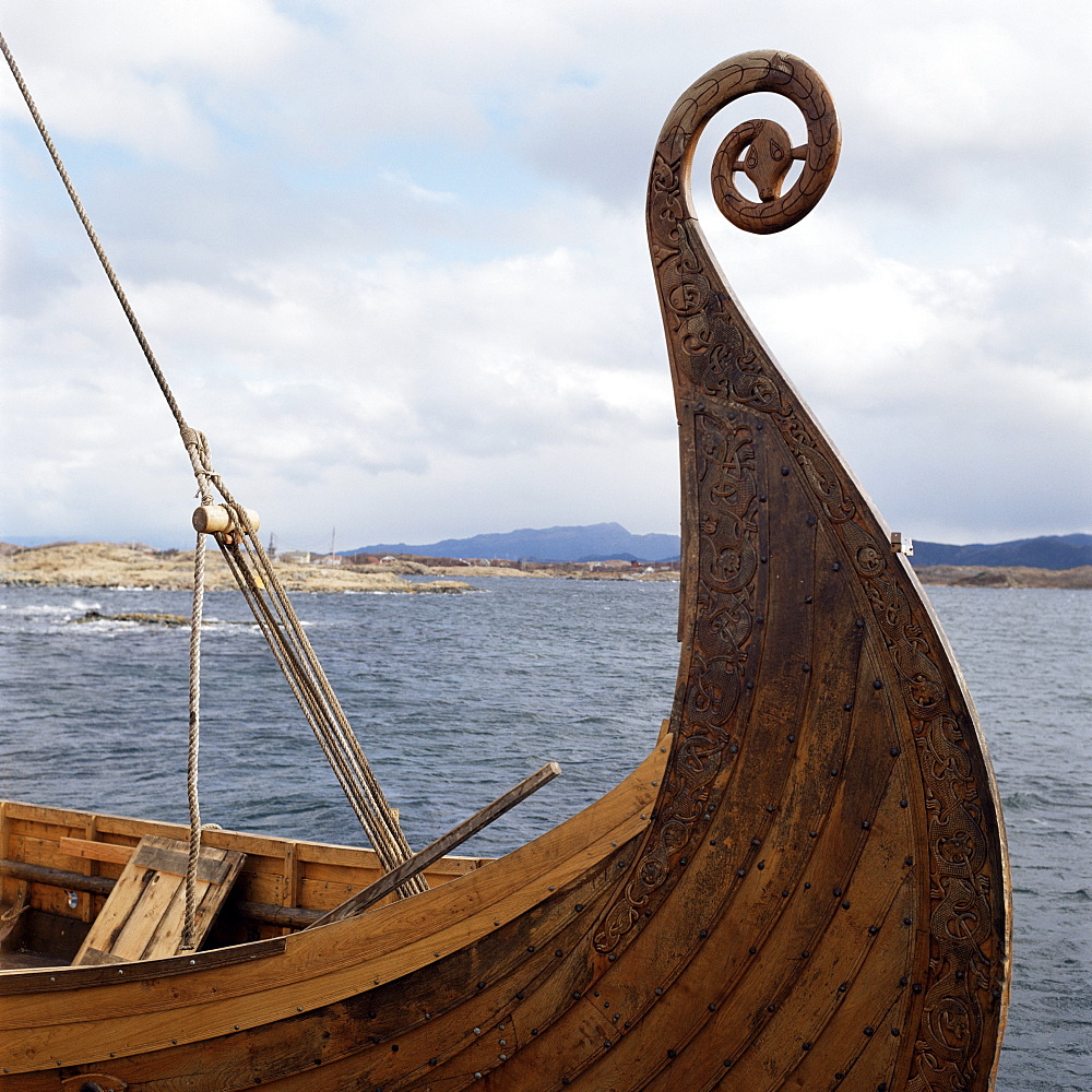 Viking Oseberg ship, Haholmen, West Norway, Norway, Scandinavia, Europe