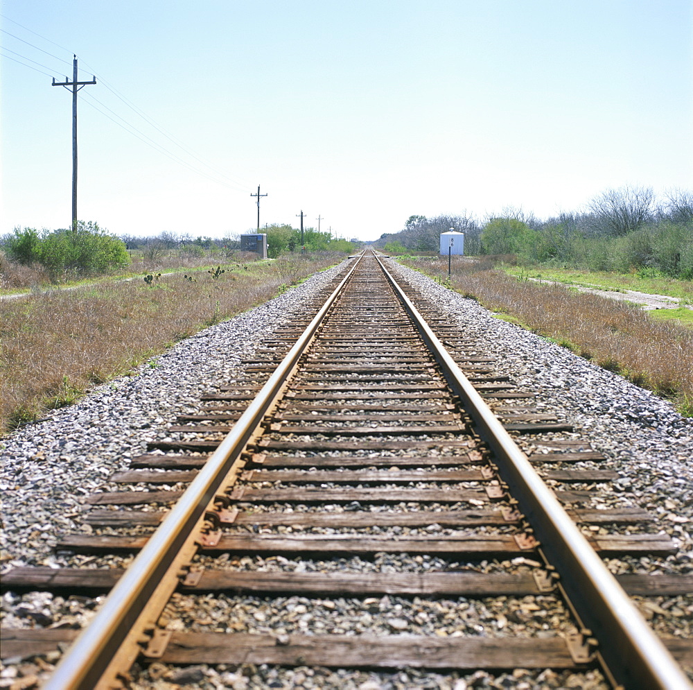 Rail tracks near Austin, Texas, United States of America, North America