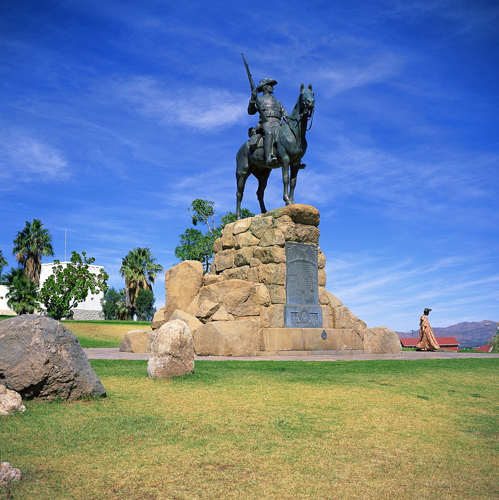 The Rider Memorial in front of the Alte Feste (Old Fort), Windhoek, Namibia, Africa