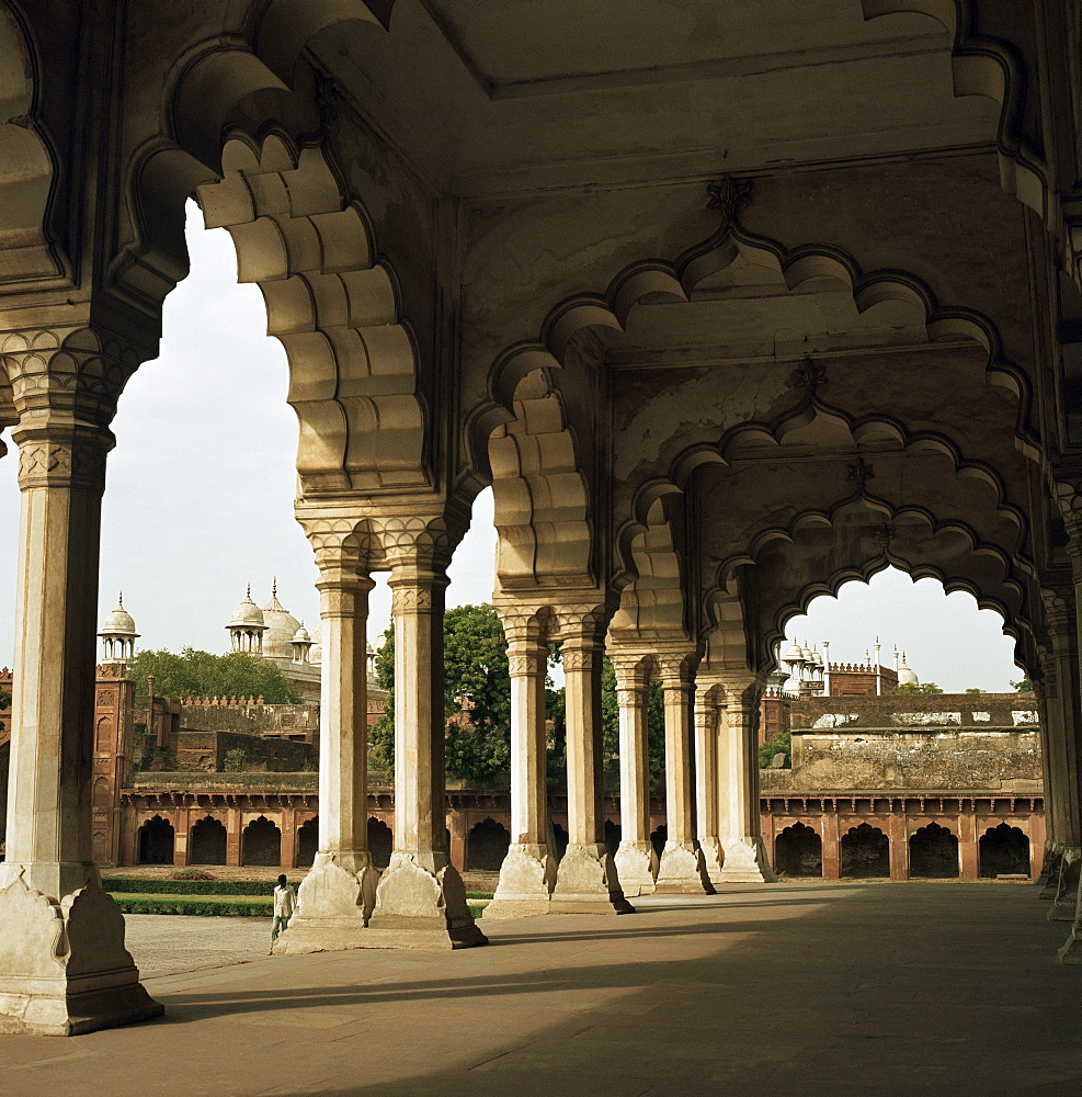 Inside the Red Fort, Agra, UNESCO World Heritage Site, Uttar Pradesh, India, Asia-