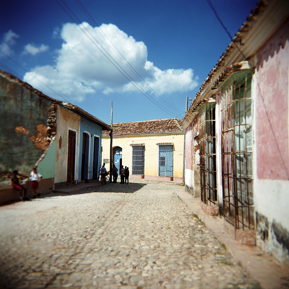 Street scene with colourful houses, Trinidad, Cuba, West Indies, Central America