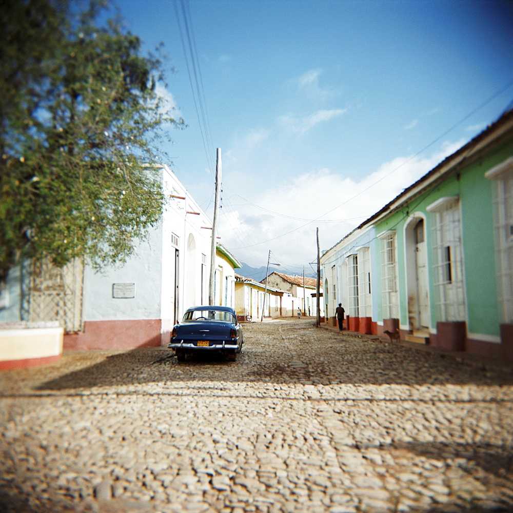 Street scene with colourful houses, Trinidad, Cuba, West Indies, Central America