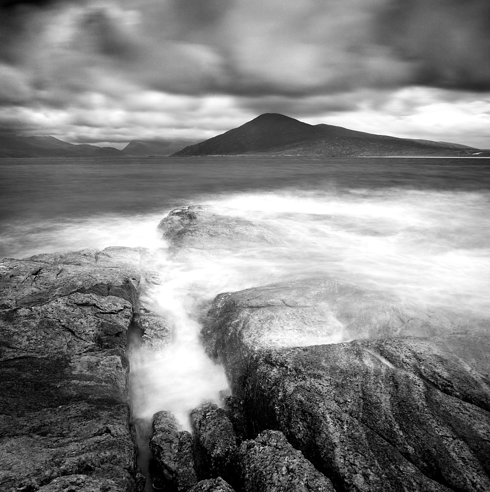 View towards Luskentyre and the hills of North Harris from Isle of Taransay, Outer Hebrides, Scotland, United Kingdom, Europe