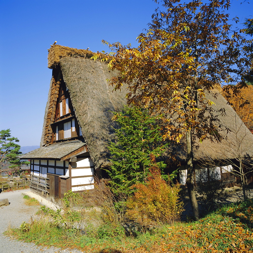 Nishiokas house, priest's residence from NW Hida province, Hida Folk Village, Takayama, Honshu, Japan