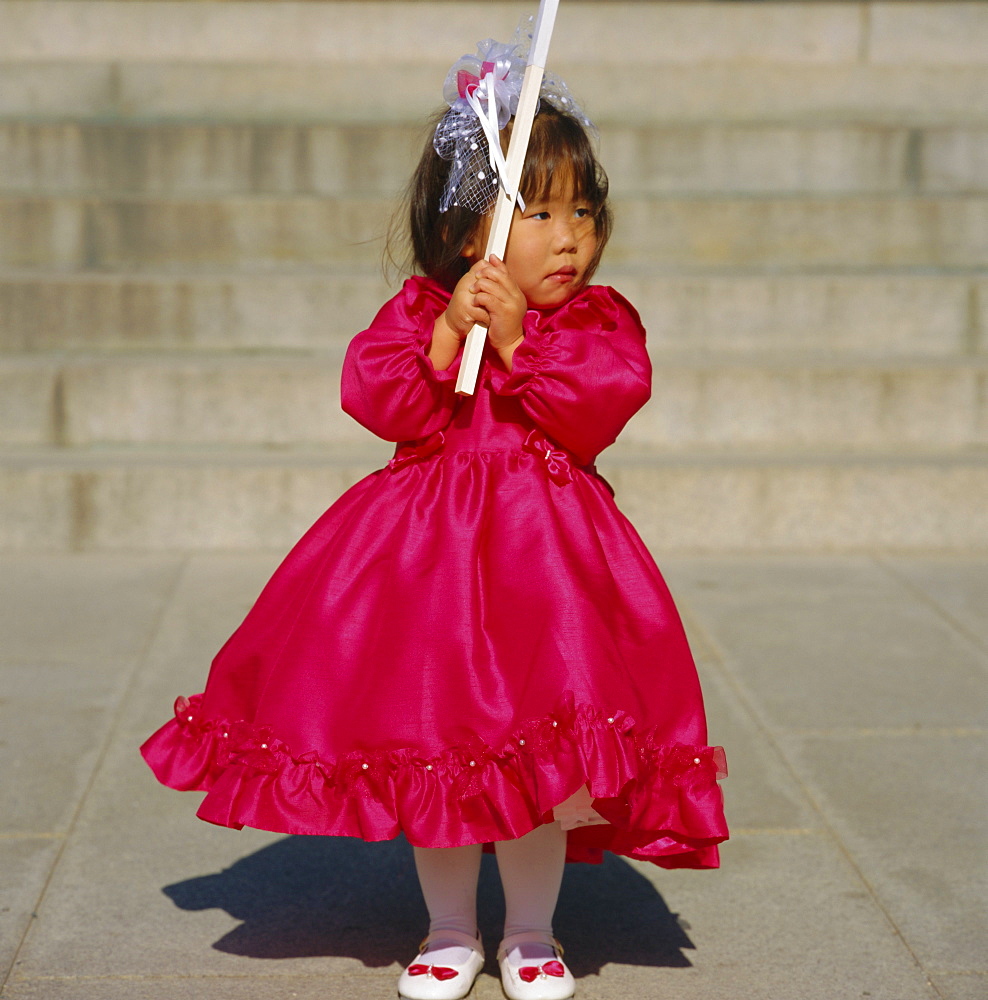 Girl at Shichi-go-san (3-5-7) festival, Meiji-jingu Shrine, Harajuku, Tokyo, Japan