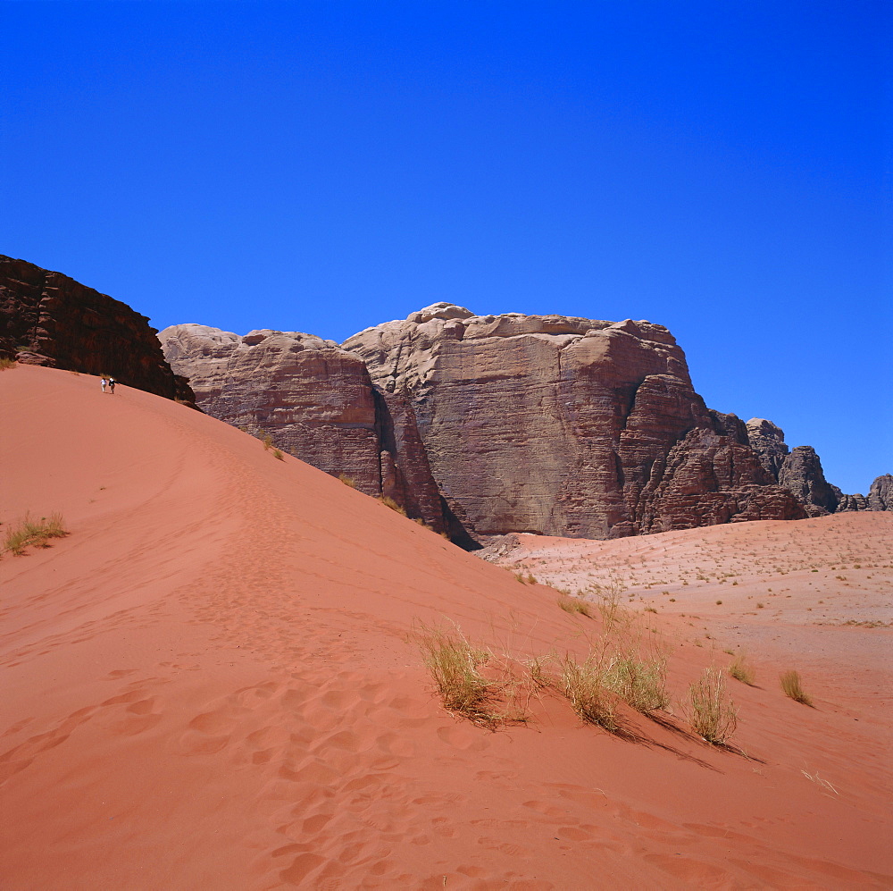 Red sand dune and desert landscape, Wadi Rum, Jordan