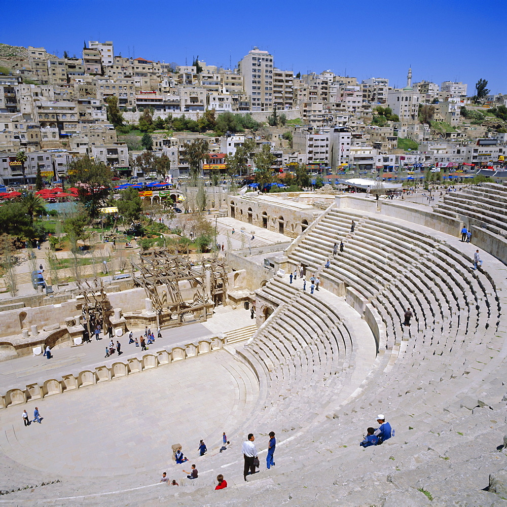 Roman Theatre, Amman, Jordan, Middle East"Completed in 177 AD under Marcus Aurelius it is the largest Roman theatre in Jordan with seating for 6,000"