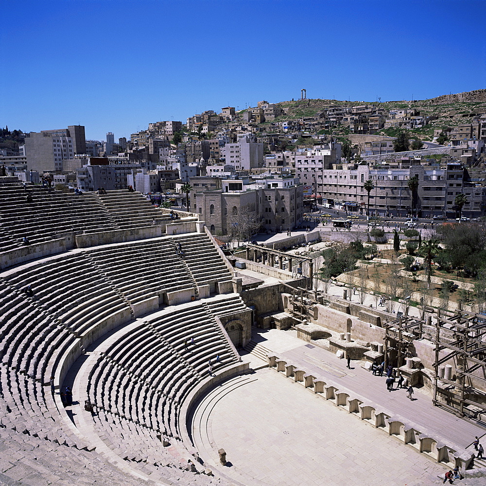 Roman theatre, 6000 seat capacity, completed in 169-177 AD, under Marcus Aurelius, Amman, Jordan, Middle East