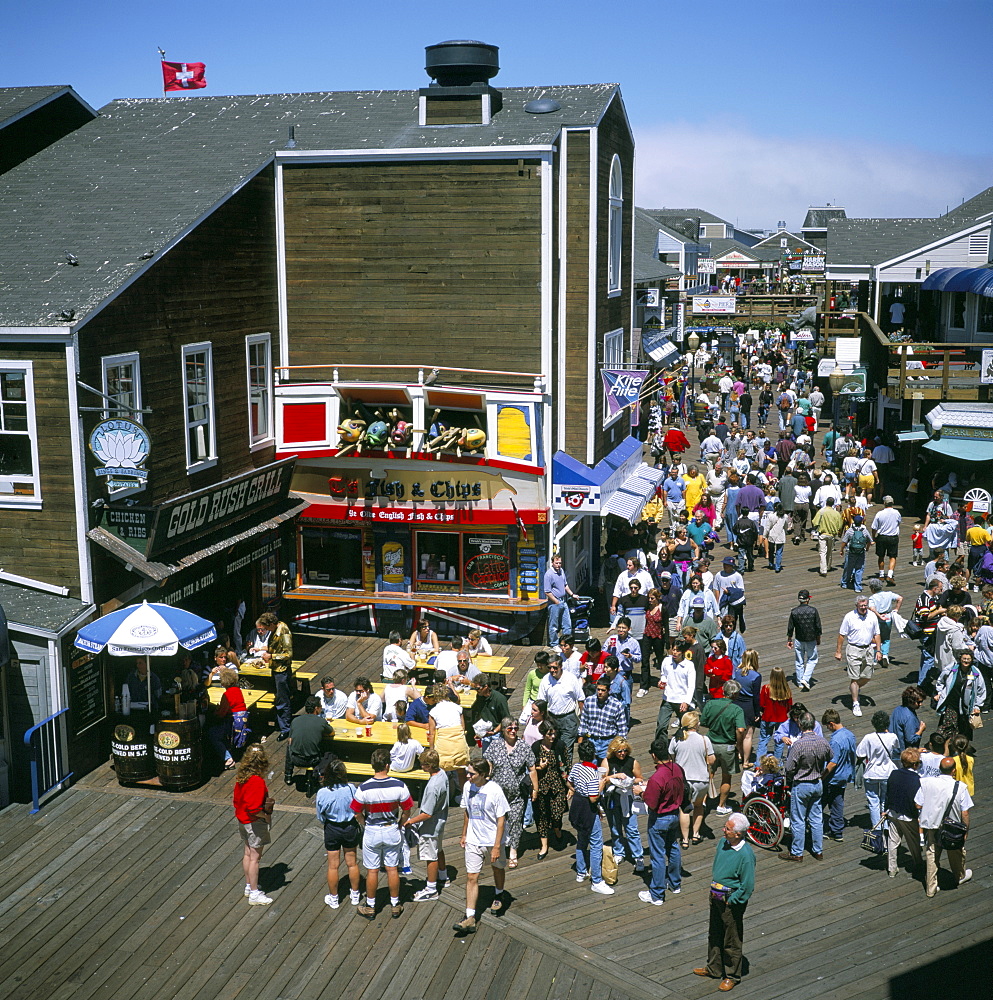 Pier 39 shops and restaurants near Fisherman's Wharf, San Francisco, California, United States of America, North America