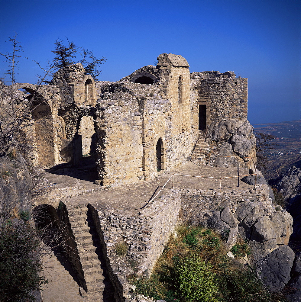 St. Hilarion, Byzantine monastery rebuilt as by Lusignans as a castle in the 11th century, North Cyprus, Cyprus, Europe