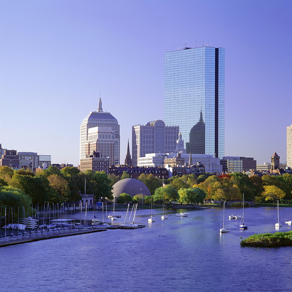 City skyline in early morning, Boston, Massachusetts, New England, United States of America (USA), North America