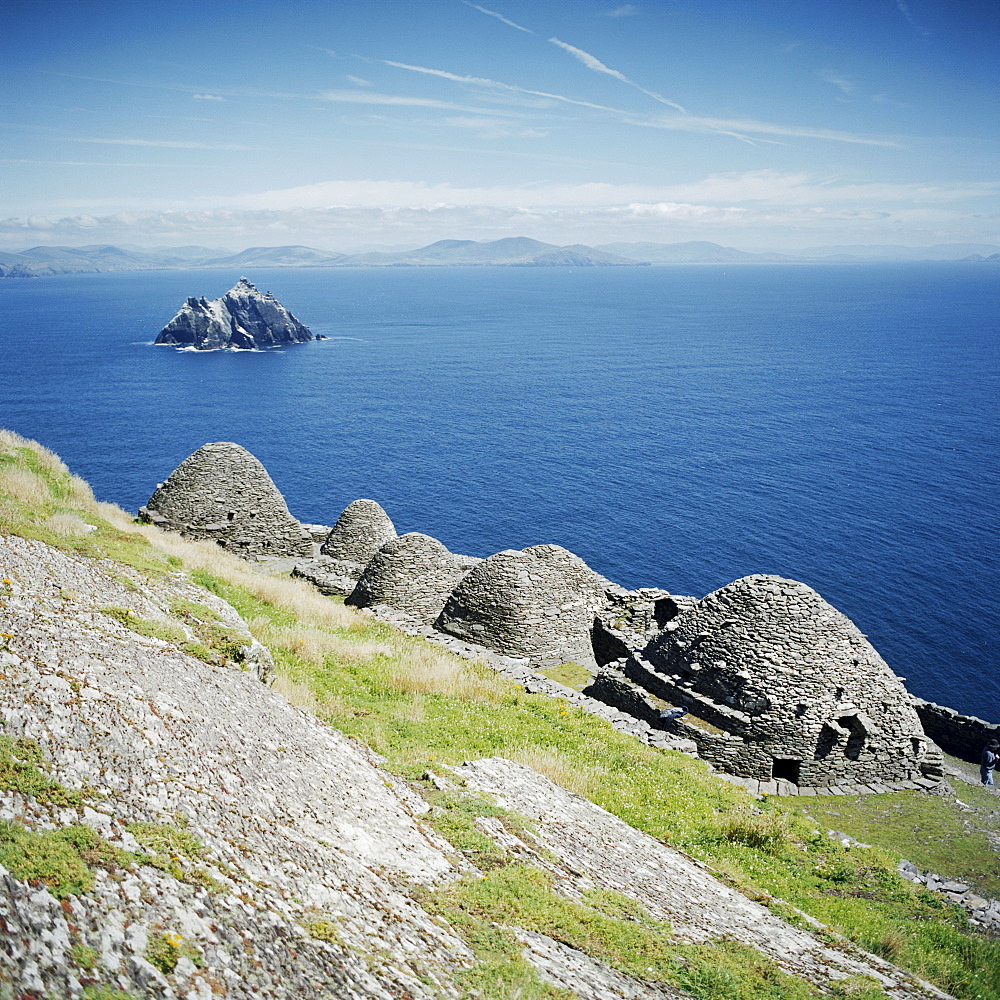 Ancient monastic settlement in Skellig Michael, UNESCO World Heritage Site, County Kerry, Munster, Republic of Ireland (Eire), Europe