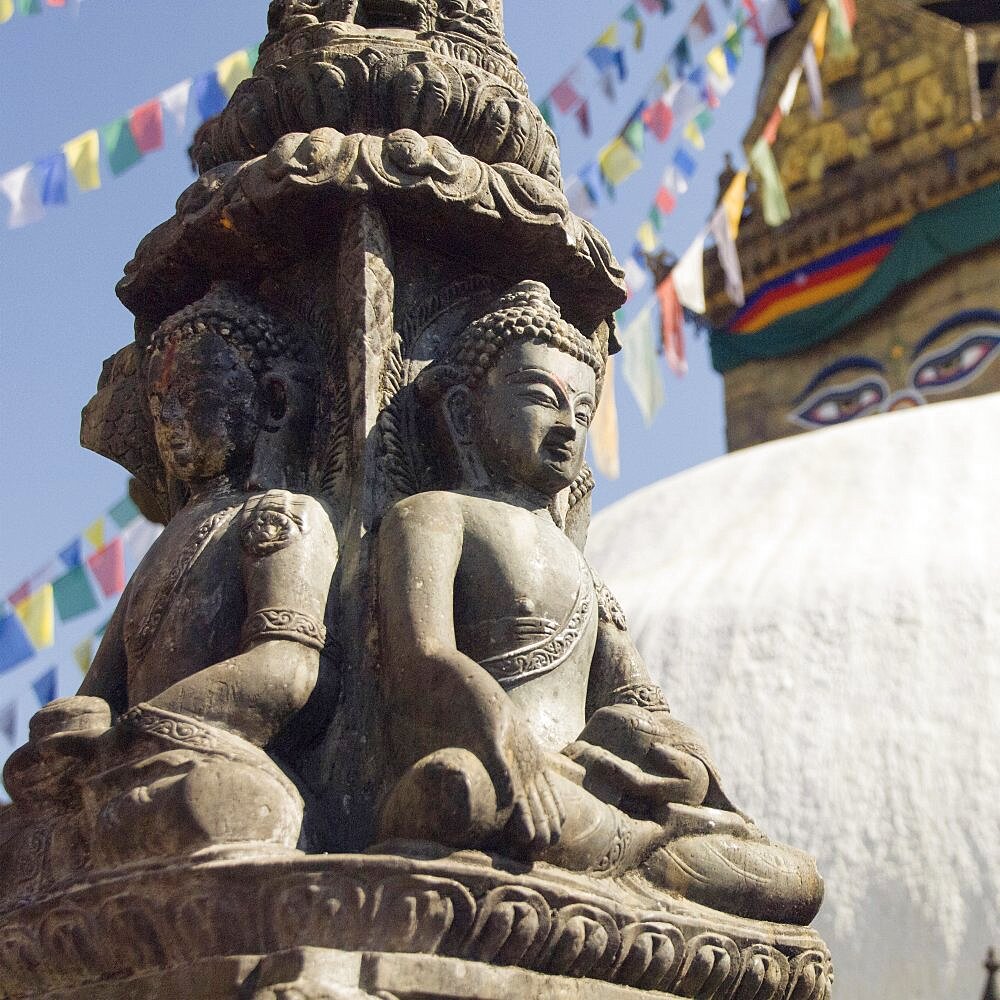 Nepal, Kathmandu, Swayambunath Monkey Temple.