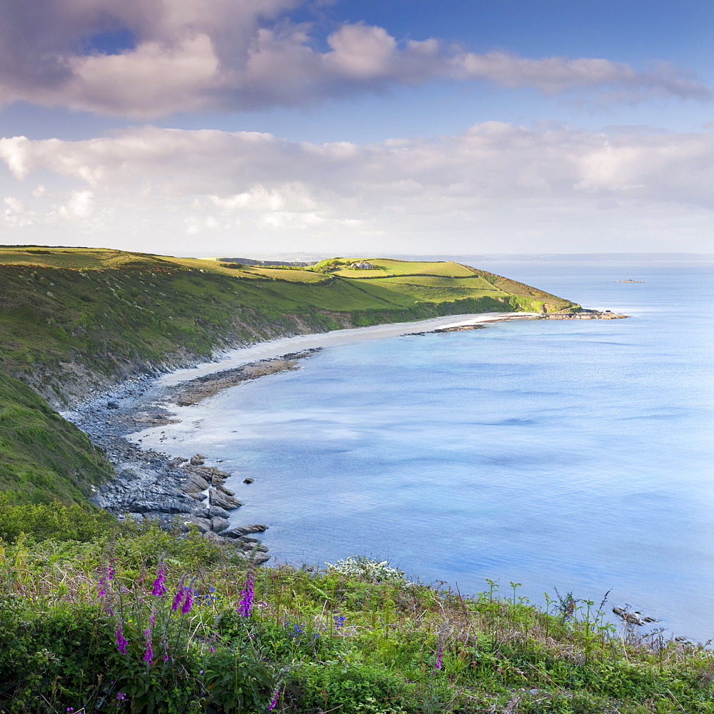 Vault Beach and Maenease Point from Penveor Point, The Dodman, Cornwall, England, United Kingdom, Europe