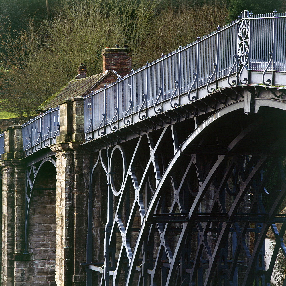 Detail of ironwork, Iron Bridge, UNESCO World Heritage Site, Shropshire, England, United Kingdom, Europe