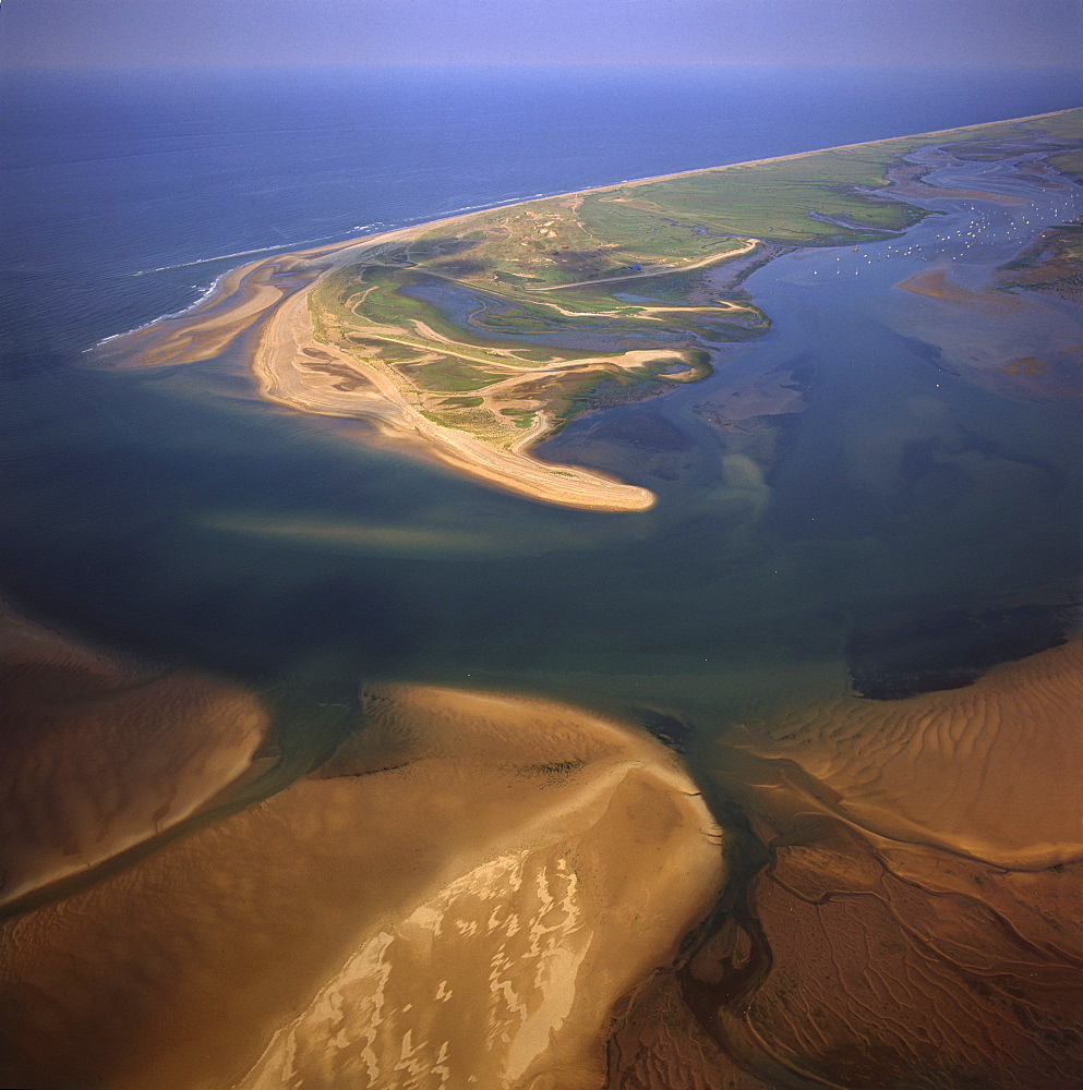 Aerial view of Blakeney Point, Norfolk, England, United Kingdom, Europe