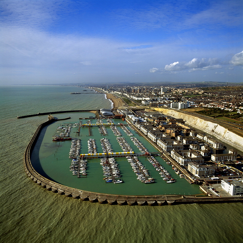 Aerial image of Brighton Marina, Brighton, Sussex, England, United Kingdom, Europe