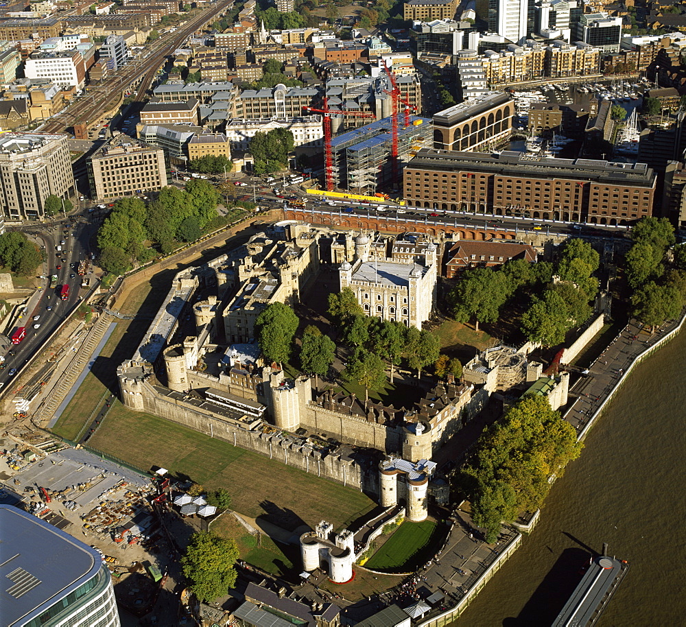 Aerial image of the Tower of London, UNESCO World Heritage Site, London, England, United Kingdom, Europe