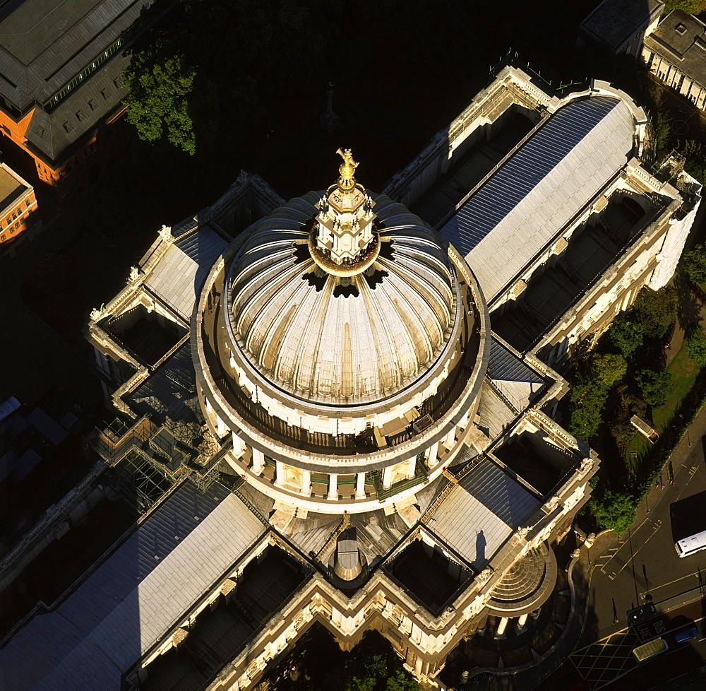 Aerial image of St. Paul's Cathedral, Ludgate Hill, City of London, London, England, United Kingdom, Europe