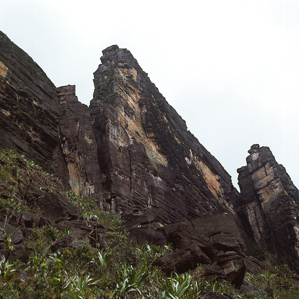 Ascent point showing the Chessman, Mount Kukenaam (Kukenan) (Cuguenan), Estado Bolivar, Venezuela, South America