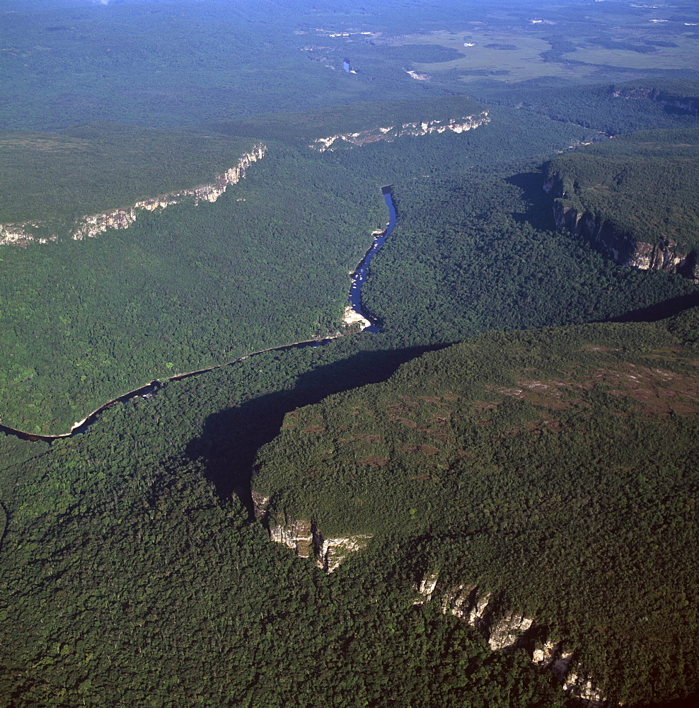 Aerial image of Chi-Chi Gorge, downstream from Chi-Chi Falls, Upper Mazaruni River, Upper Mazaruni District, Guyana, South America