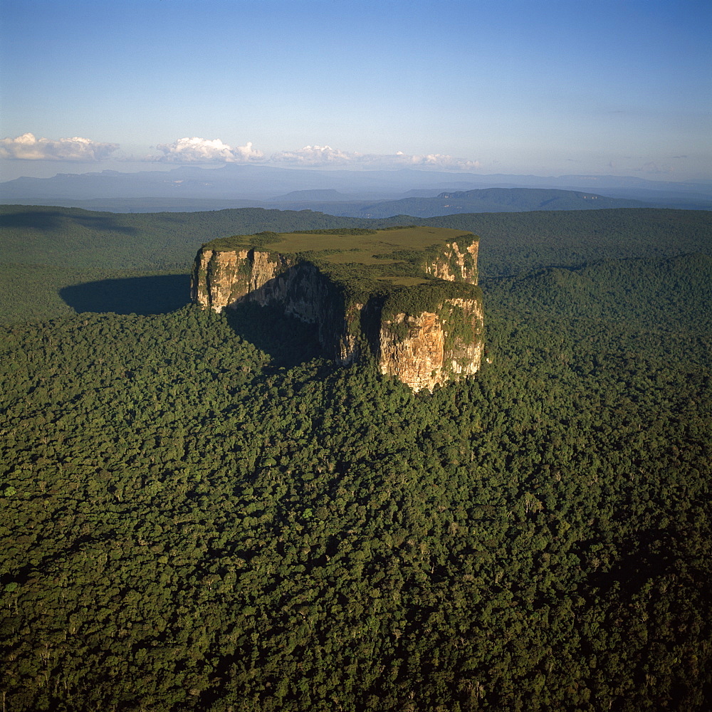 Aerial image of Ayangaik mountain, Upper Mazaruni District, Guyana, South America