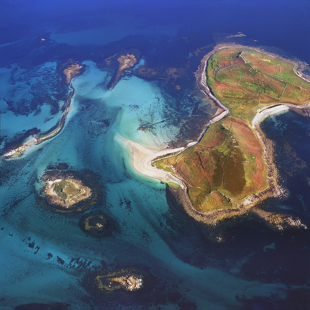 Aerial image of Samson, Isles of Scilly, off Cornwall, England, United Kingdom, Europe