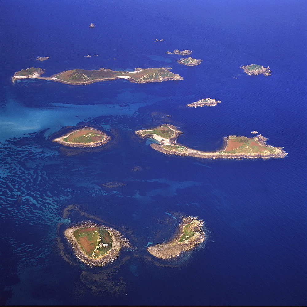 Aerial image of Eastern Islands, Isles of Scilly, off Cornwall, England, United Kingdom, Europe