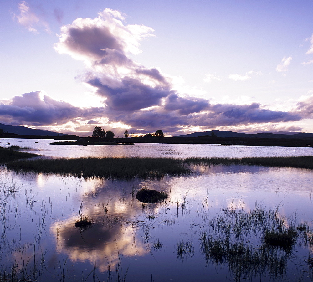 Loch Ba at sunrise, Rannoch Moor, Highlands, Scotland, United Kingdom, Europe