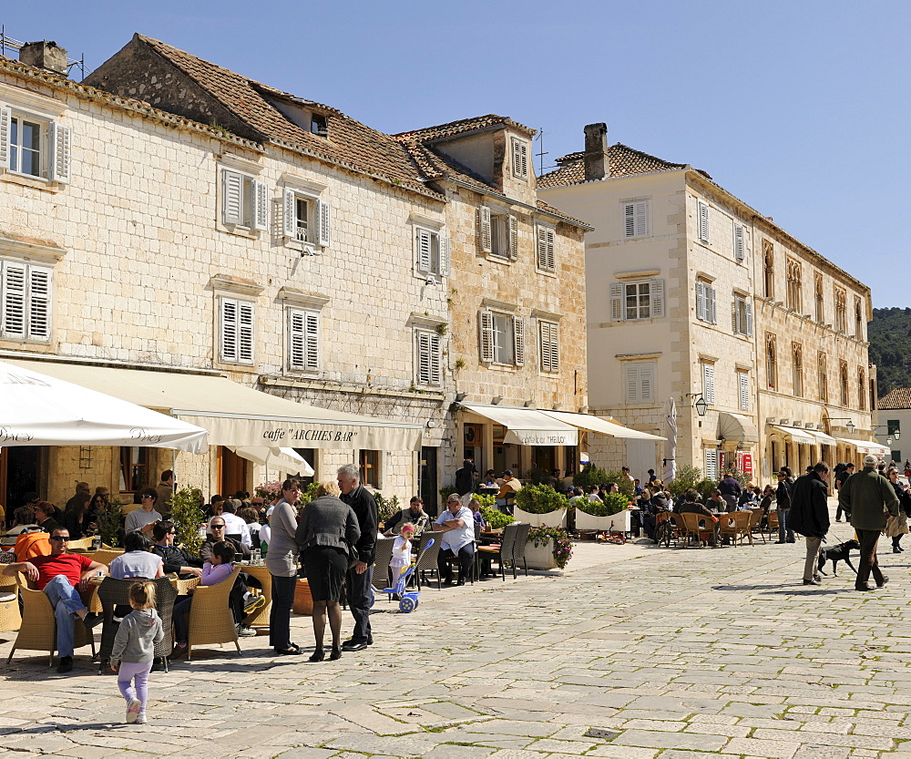 Trg Sv Stjepana, St. StephenÃ­s Square, Hvar, Hvar Island, Croatia, Europe