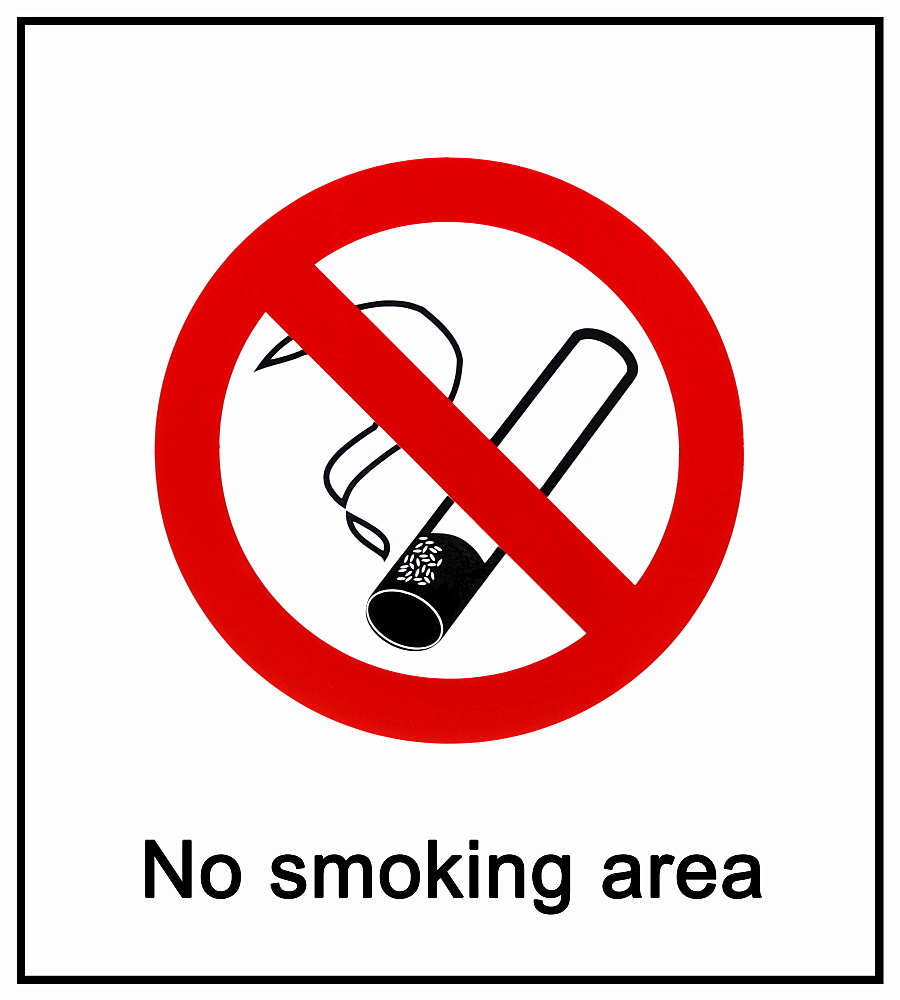 Prohibition sign, No smoking area