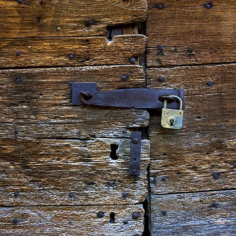 Door with padlock