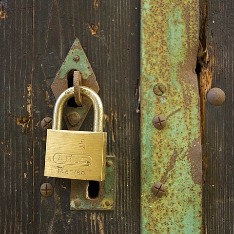 Door with padlock