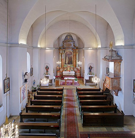 Church interior, Voesendorf, Lower Austria, Austria, Europe